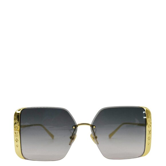 Louis Vuitton  LV Moon Z1994U Metal Frame Gradient Blue Square Sunglasses Gold - Picture 1 of 9